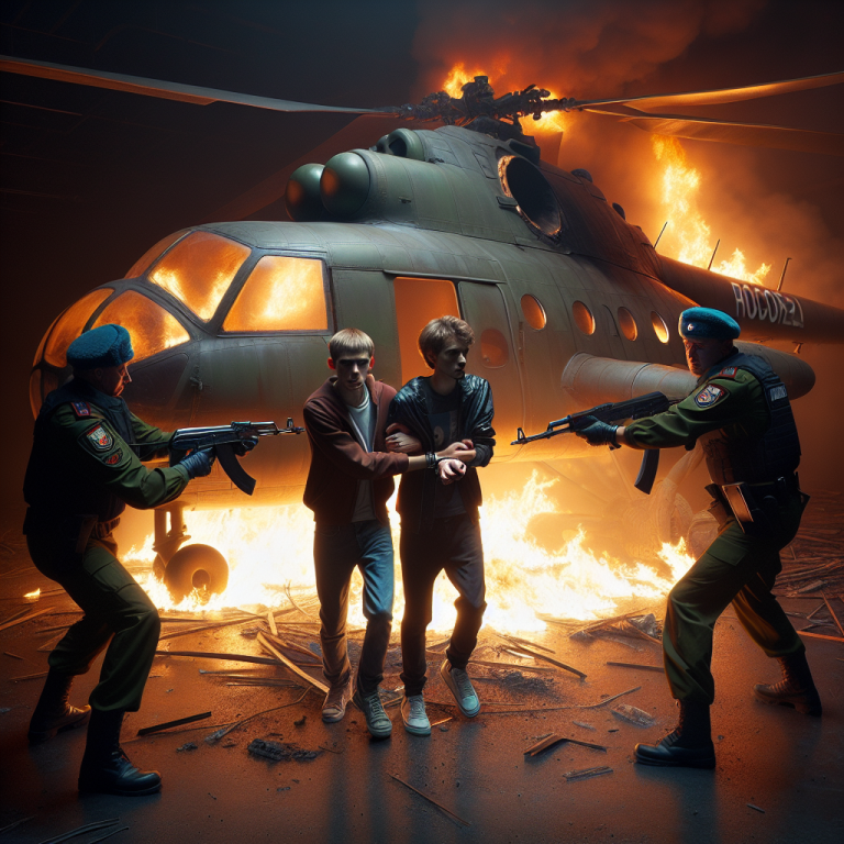 Doi adolescenti rusi arestati pentru incendierea unui elicopter militar