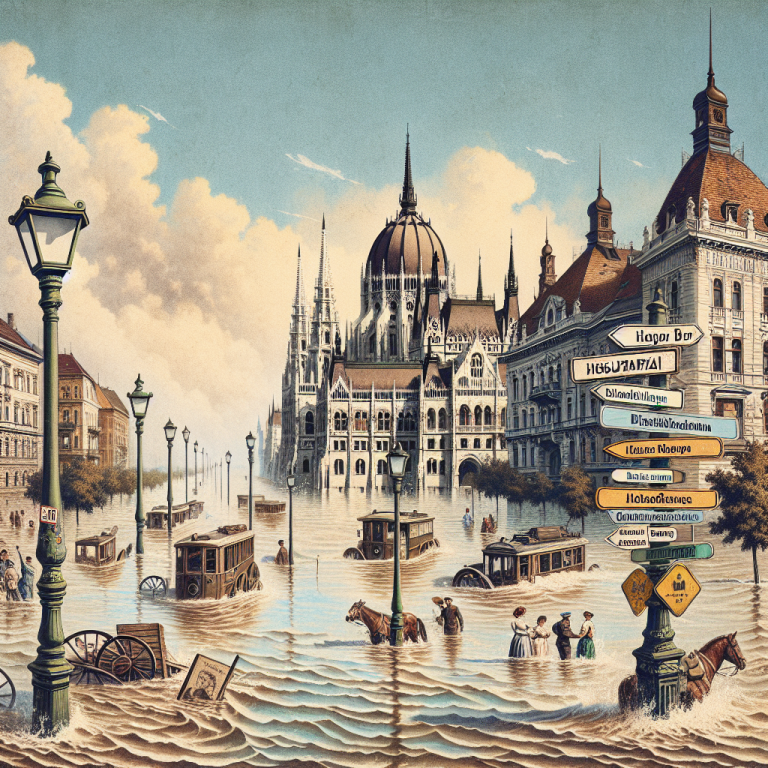 Inundatii istorice la Budapesta semnele de circulatie disparute. Data viiturii Dunarii in Romania