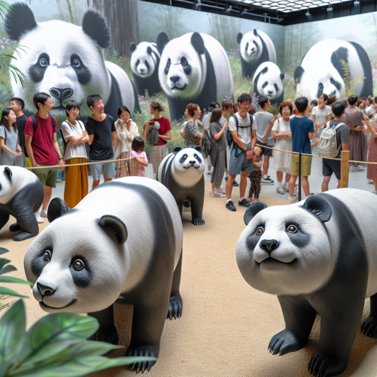 Ursi panda falsi vopsiti pentru a atrage vizitatori din China