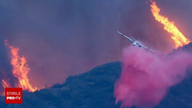 Incendiile din los angeles pudra roz pulverizata de avioane