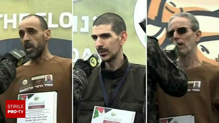Hamas a eliberat trei ostatici israelieni dupa ceremonie propagandistica Barbatii sunt slabi si palizi