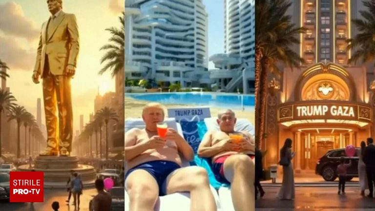 Imagini ireale cu Trump in slip dansatoare statui aur dolari