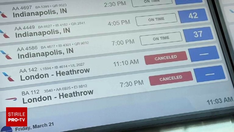 Haos pe aeroportul Heathrow 200000 afectati de pana majora