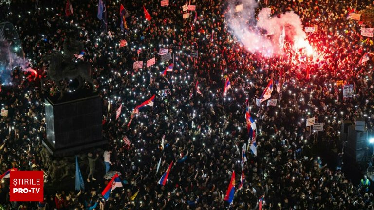 Noua manifestatie a studentilor impotriva coruptiei din Serbia