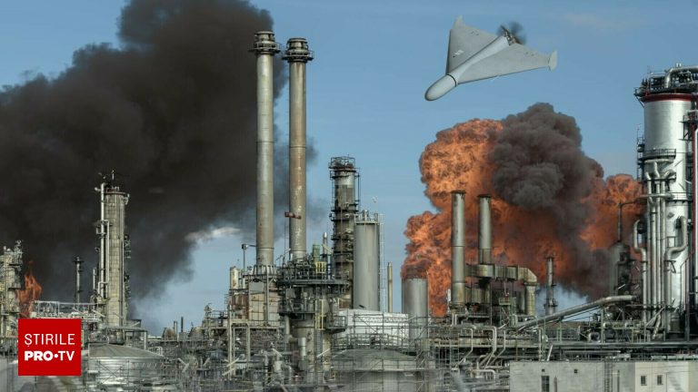 O mare rafinarie din Rusia functioneaza la 50 dupa un atac cu drone