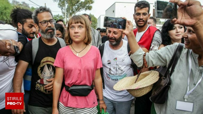VIDEO Greta Thunberg primita cu urale in Tunisia