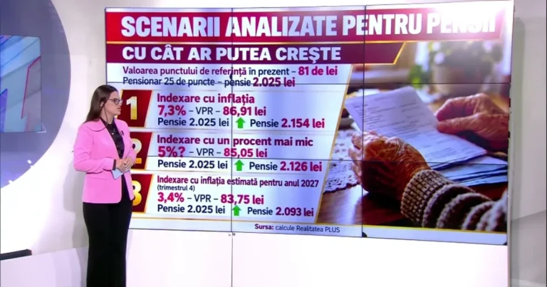Scenarii pentru pensii în 2027: indexare de 7%, 5% sau 3,4% Scenarii pentru pensii în 2027: indexare de 7%, 5% sau 3,4%